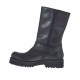Botin para mujer con cremallera y hebillas en piel negra tacon 3 - Tallas disponibles:  32