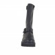 Woman's ankle boot with zipper and buckles in black leather heel 3 - Available sizes:  32