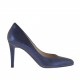 Decolté da donna in pelle laminata blu tacco 9 - Misure disponibili: 31, 32