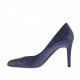 Decolté da donna in pelle laminata blu tacco 9 - Misure disponibili: 31, 32