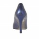 Zapato de salon para mujer en piel laminada azul tacon 9 - Tallas disponibles:  31, 32