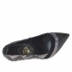Escarpin pour femmes en cuir et daim noir et cuir imprimé gris talon 10 - Pointures disponibles:  32, 42