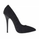 Escarpin pour femmes en velours noir avec talon en vernis 10 - Pointures disponibles:  32