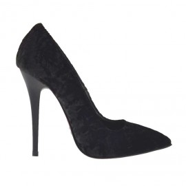 Decolté da donna in velluto nero tacco lucido 10 - Misure disponibili: 32