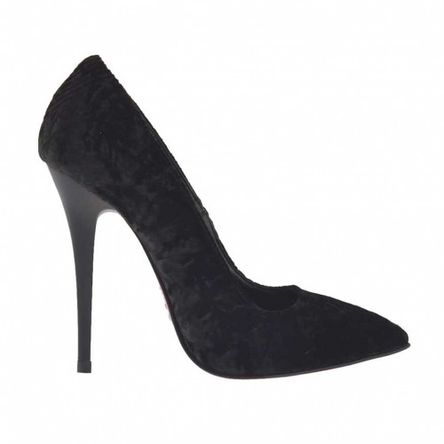 Decolté da donna in velluto nero tacco lucido 10 - Misure disponibili: 32