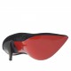 Escarpin pour femmes en velours noir avec talon en vernis 10 - Pointures disponibles:  32