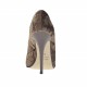Zapato de salon para mujer en terciopelo marron con tacon barnizado 10 - Tallas disponibles:  32, 42