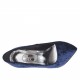 Woman's pump shoe in blue velvet varnished heel 10 - Available sizes:  42