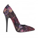 Decolté da donna in velluto multicolore tacco lucido 10