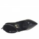 Zapato de salon para mujer con cremallera y flecos de gamuza en charol negro tacon 10 - Tallas disponibles:  42