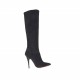 Woman's boot in black suede and elastic material heel 10 - Available sizes:  31