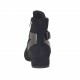 Woman's ankle boot with zipper, elastic, buckle and studs in black suede and leather heel 2 - Available sizes:  33