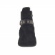 Botines pour femmes avec fermeture éclair, elastique, boucle et goujons en daim et cuir noir talon 2 - Pointures disponibles:  33