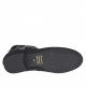 Stivaletto da donna con elastico, cerniera, fibbia e borchie in camoscio e pelle nera tacco 2 - Misure disponibili: 33