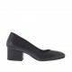 Decolté da donna in pelle nera tacco grosso 4 - Misure disponibili: 32