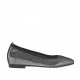 Ballerina da donna con punta sfilata in pelle color grigio acciaio glitterato tacco 1 - Misure disponibili: 32, 33