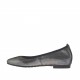 Ballerine à bout pointu pour femmes en cuir gris acier scintillant talon 1 - Pointures disponibles:  32, 33