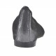 Ballerina da donna con punta sfilata in pelle color grigio acciaio glitterato tacco 1 - Misure disponibili: 32, 33