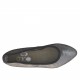 Ballerina da donna con punta sfilata in pelle color grigio acciaio glitterato tacco 1 - Misure disponibili: 32, 33