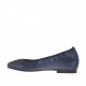 Ballerina da donna con punta sfilata in pelle color blu glitterato tacco 1 - Misure disponibili: 32