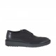 Derbyschuh für Damen mit Schnürsenkel aus schwarzem Leder mit Keilabsatz 3 - Verfügbare Größen:  44, 45