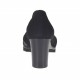 Zapato alto al tobillo con elasticos para mujer en gamuza y gamuza imprimida escocésa negra tacon 7 - Tallas disponibles:  45