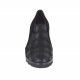 Woman's high-fronted shoe with elastic bands in black suede and plaid printed suede heel 7 - Available sizes:  45