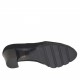 Zapato alto al tobillo con elasticos para mujer en gamuza y gamuza imprimida escocésa negra tacon 7 - Tallas disponibles:  45