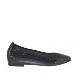 Woman's pointy ballerina shoe in black patent leather heel 1 - Available sizes:  32