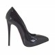 Zapato de salon con plataforma para mujer en charol negro con tacon 11 - Tallas disponibles:  42
