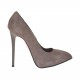 Decolté da donna con plateau in camoscio taupe tacco 11 - Misure disponibili: 42
