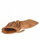 Stivaletto da donna con cerniera e frange in camoscio color cuoio tacco 10 - Misure disponibili: 43