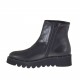 Botin con cremallera y tachuelas para mujer en piel negra cuña 4 - Tallas disponibles:  32