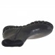 Bottines pour femmes avec fermeture éclair et goujons en cuir noir talon compensé 4 - Pointures disponibles:  32