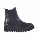 Woman's ankle boot with elastic bands and studs in black leather wedge 4 - Available sizes:  46