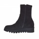Woman's ankle boot with zipper in black elastic suede wedge heel 4 - Available sizes:  32