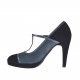 Decolté da donna con cinturino charleston in camoscio nero e blu e vernice azzurra con plateau tacco 9 - Misure disponibili: 43