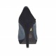 Decolté da donna con cinturino charleston in camoscio nero e blu e vernice azzurra con plateau tacco 9 - Misure disponibili: 43
