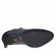 Decolté da donna con cinturino charleston in camoscio nero e blu e vernice azzurra con plateau tacco 9 - Misure disponibili: 43