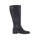 Woman's boot with inner zipper and buckle in black leather heel 2 - Available sizes:  33