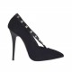 Decolté da donna con fascetta in camoscio e vernice nera con borchie tacco 10 - Misure disponibili: 42