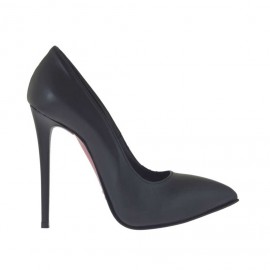 Decolté da donna con plateau in pelle nera tacco 11 - Misure disponibili: 42