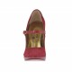 Decolté da donna in camoscio e vernice rossa con cinturino e plateau tacco 11 - Misure disponibili: 31, 42