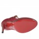 Decolté da donna in camoscio e vernice rossa con cinturino e plateau tacco 11 - Misure disponibili: 31, 42