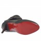 Stivaletto con cerniera, fibbia e plateau in pelle e pelle elasticizzata nera tacco 12 - Misure disponibili: 42