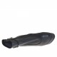 Stivaletto con cerniera, fibbia e plateau in pelle e pelle elasticizzata nera tacco 12 - Misure disponibili: 42