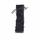 Stivaletto con cerniera, laccio e plateau in pelle e camoscio nero tacco 11 - Misure disponibili: 32, 42
