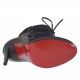Stivaletto con cerniera, laccio e plateau in pelle e camoscio nero tacco 11 - Misure disponibili: 32, 42