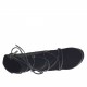 Stivaletto con cerniera, laccio e plateau in pelle e camoscio nero tacco 11 - Misure disponibili: 32, 42
