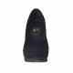 Decolté da donna con zeppa e plateau rivestiti in camoscio nero zeppa 9 - Misure disponibili: 42